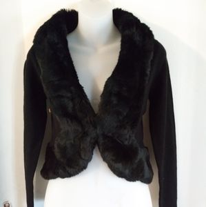 Faux Fur Light Sweater Jacket